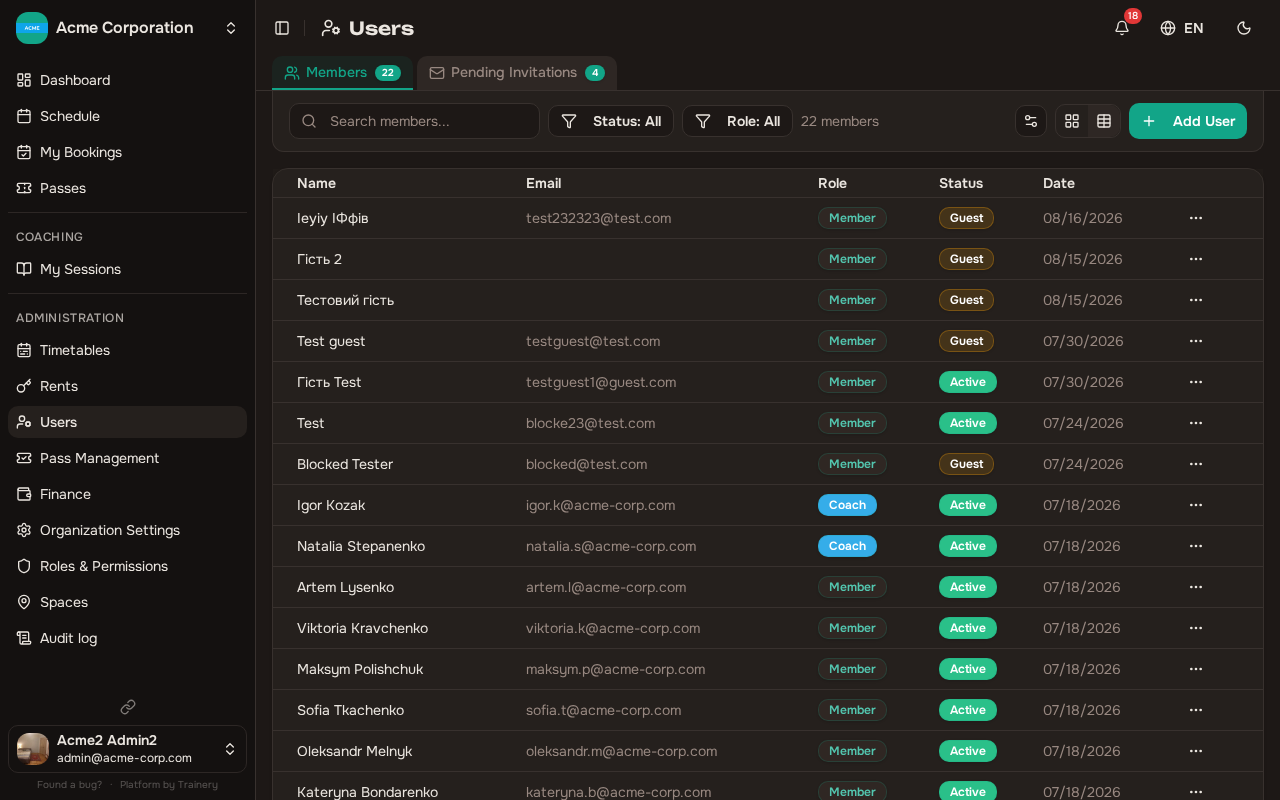 Members list