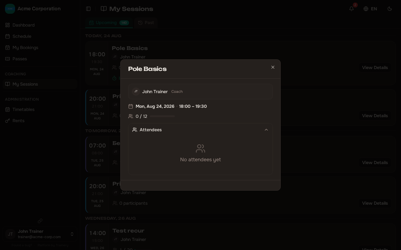 Session attendees with Add guest button