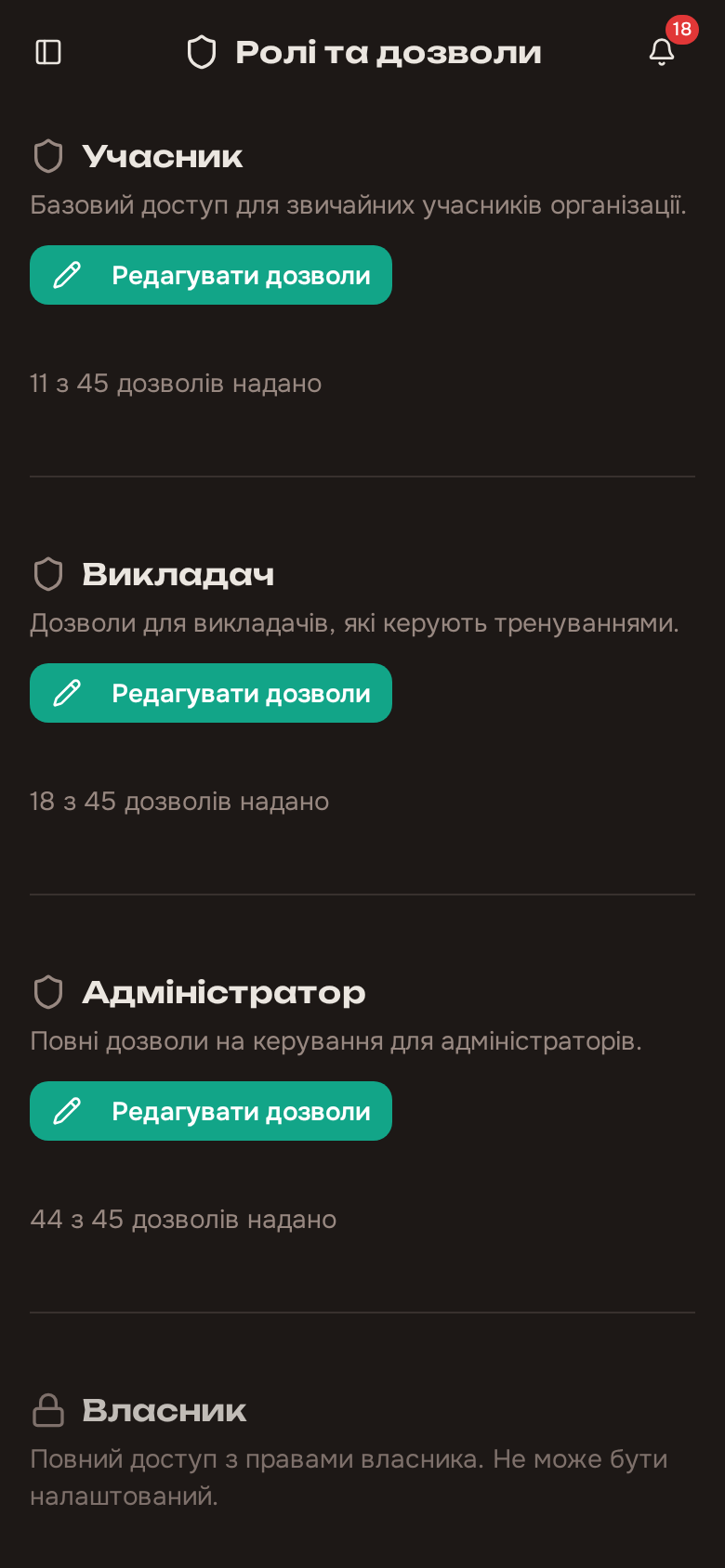 Ролі та дозволи