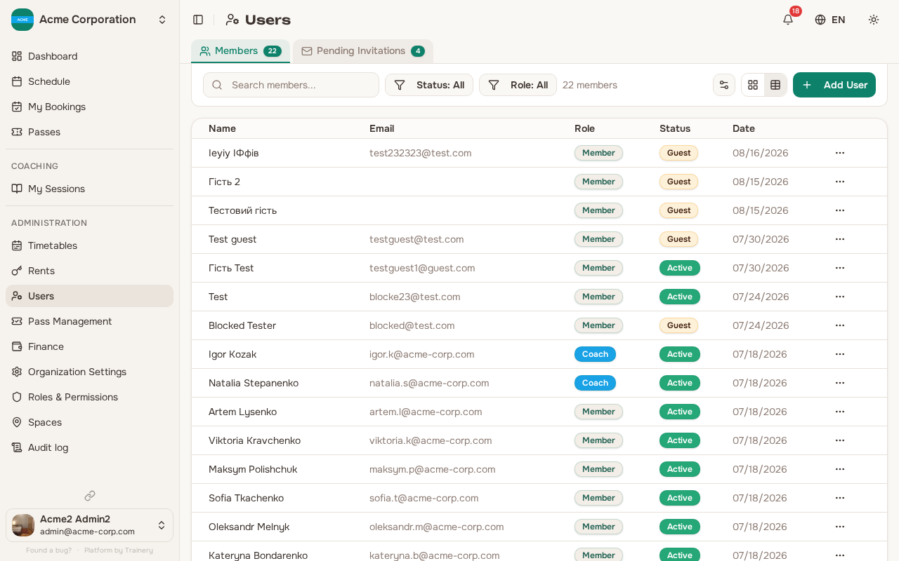 Members list