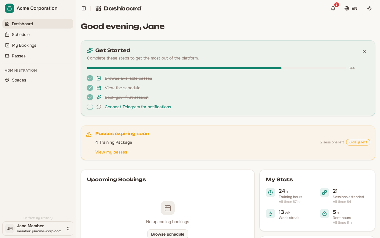 Dashboard overview