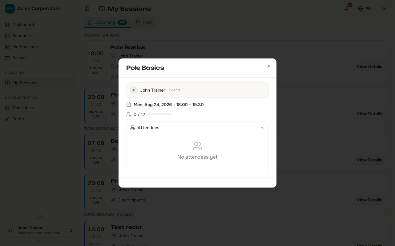 Session attendees with Add guest button