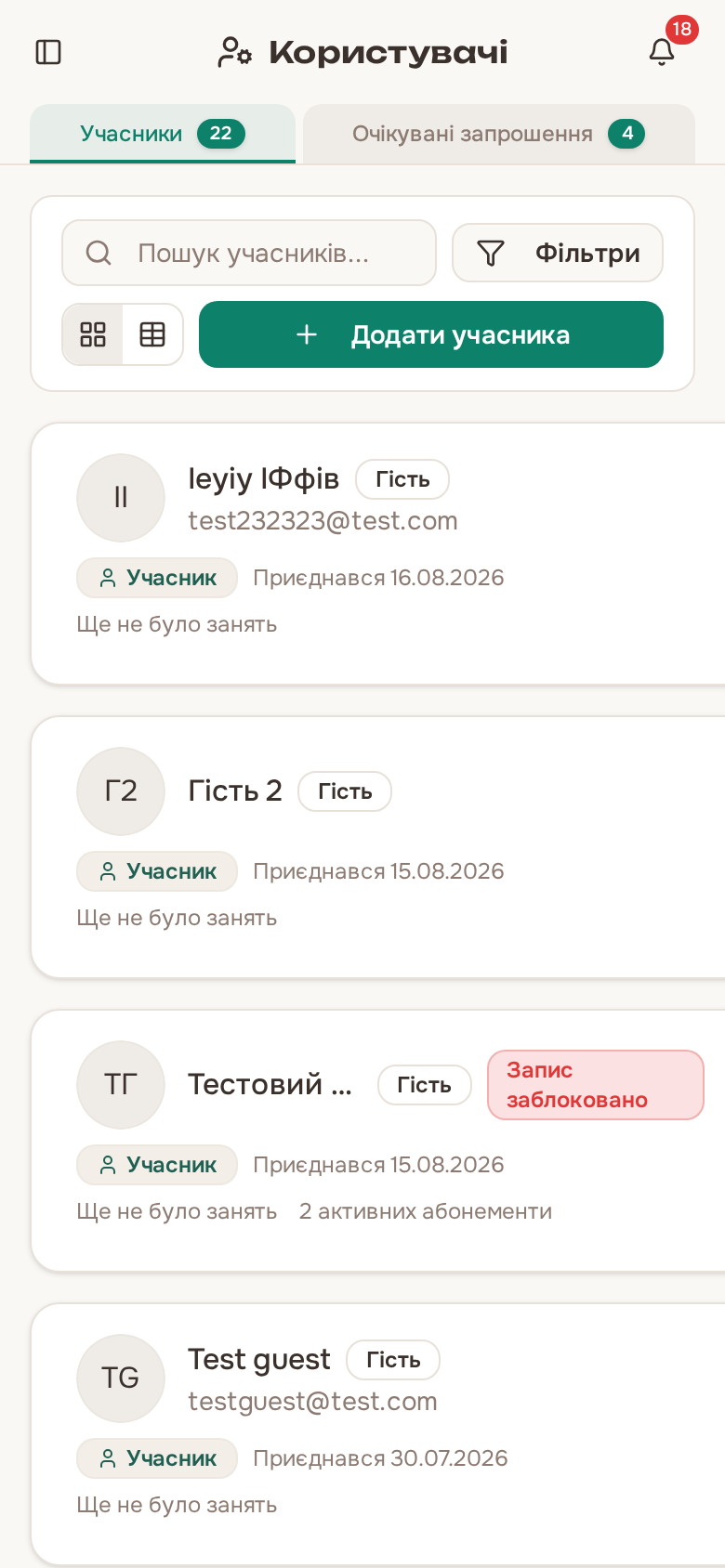 Список учасників